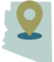 State of Arizona with location marker